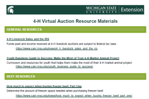 4-H Virtual Auction Resources and Documents