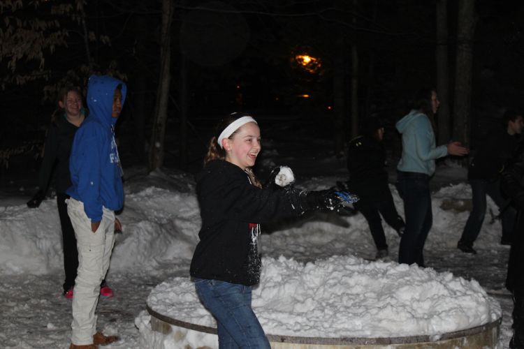 Launching activities, such as snowball fights, are a great introduction to engineering. Photo credit: Jan Brinn | MSU Extension