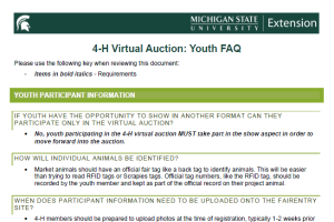 4-H Virtual Auctions: Youth Participant FAQ
