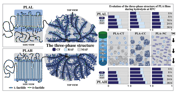 PLA three phases hydrolysis