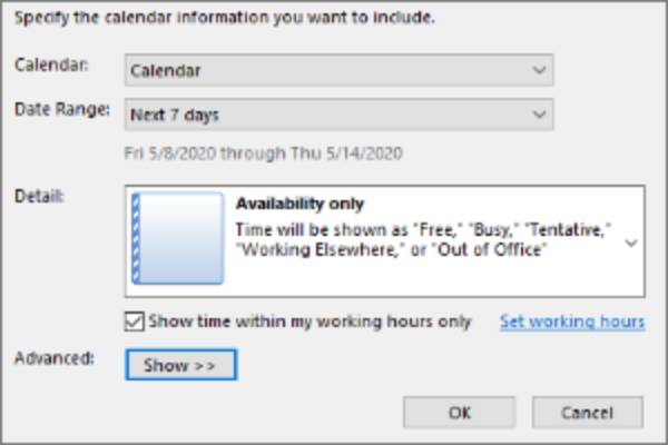 Adding your Calendar Availability to an Email in Outlook ANR