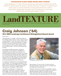 Front cover of the LandTEXTURE Newsletter, Winter 2016.