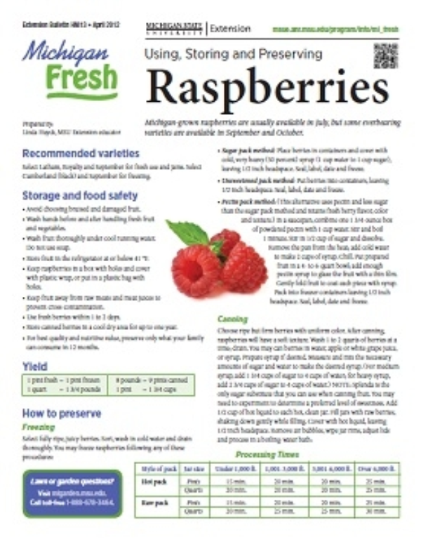 Michigan Fresh Using, Storing, and Preserving Raspberries (HNI13