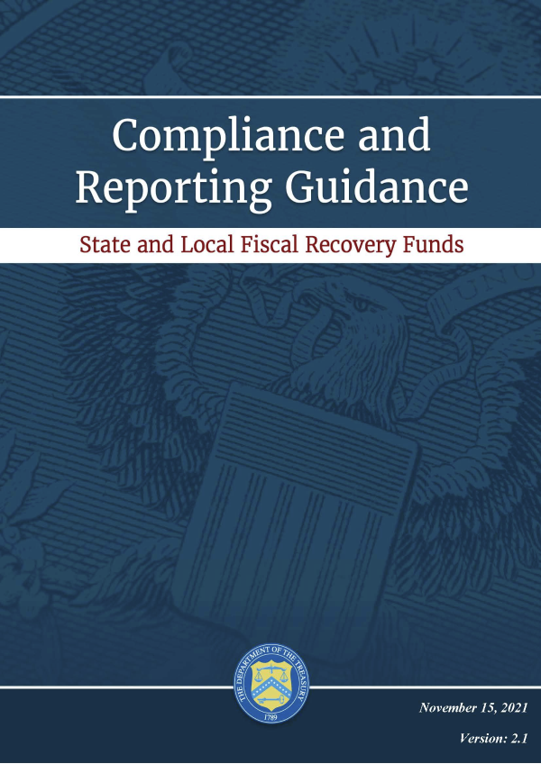 Cover of Compliance and Reporting Guidance for State and Local Recovery Funds document.