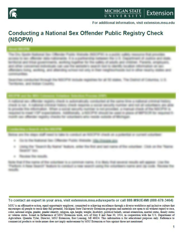 Thumbnail of the Conducting a National Sex Offender Public Registry Check document.
