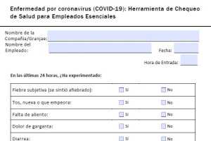 Coronavirus Disease Covid 19 Health Screening Tool For Essential Employees Spanish Agriculture