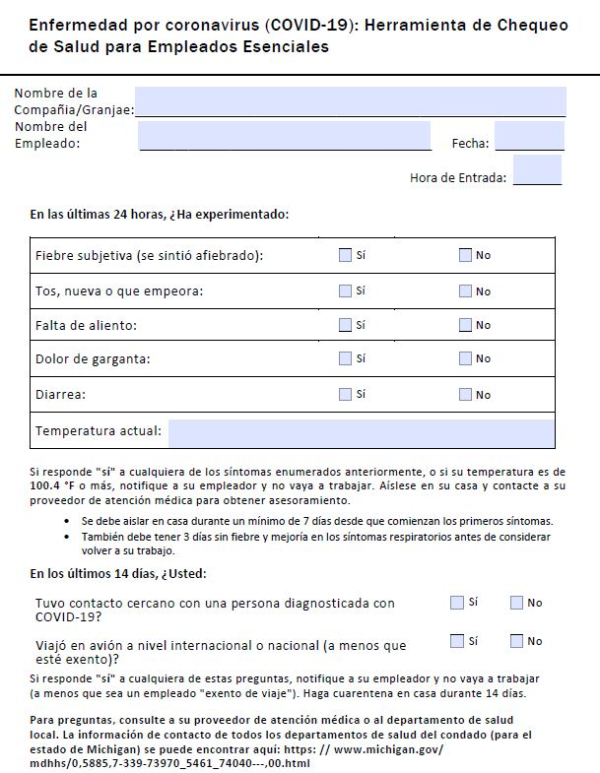 Pre Employment Health Questionnaire Template from www.canr.msu.edu