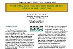 No-Till Drilling Cover Crops after Wheat Harvest and their Influence on next season's corn (E2897)