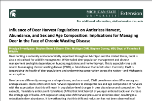 Influence of Deer Harvest Regulations on Antlerless Harvest, Abundance, and Sex and Age Composition: Implications for Managing Deer in the Face of Chronic Wasting Disease