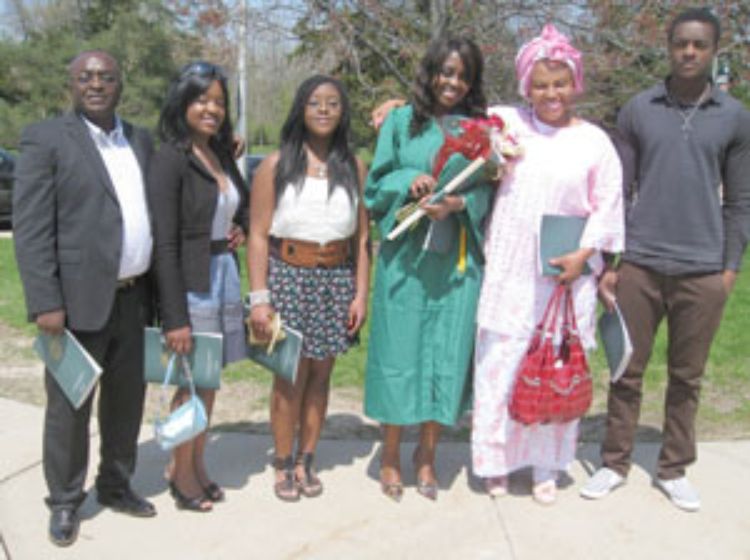MSU AgBioResearch's Mathieu Ngouajio pictured with his family