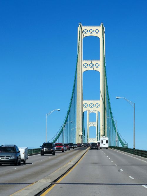 The Mackinac Bridge at the heart of the Straits Area of Michigan, a region where smoked fish abounds. | Michigan Sea Grant