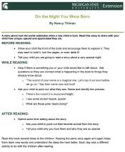 On The Night You Were Born Family Book Sheet - Early Childhood Development