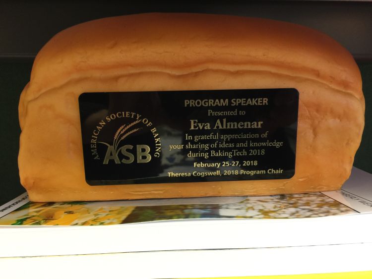 Photo of ASB award to Dr. Almenar for being a program speaker.