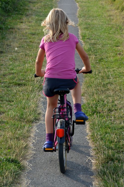 Girl riding a bike