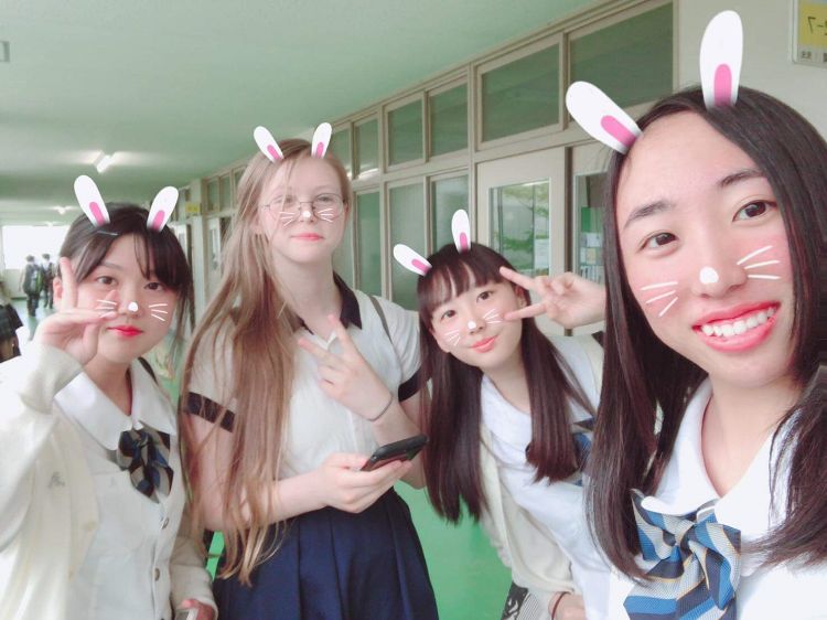 Exchange student with Japan friends