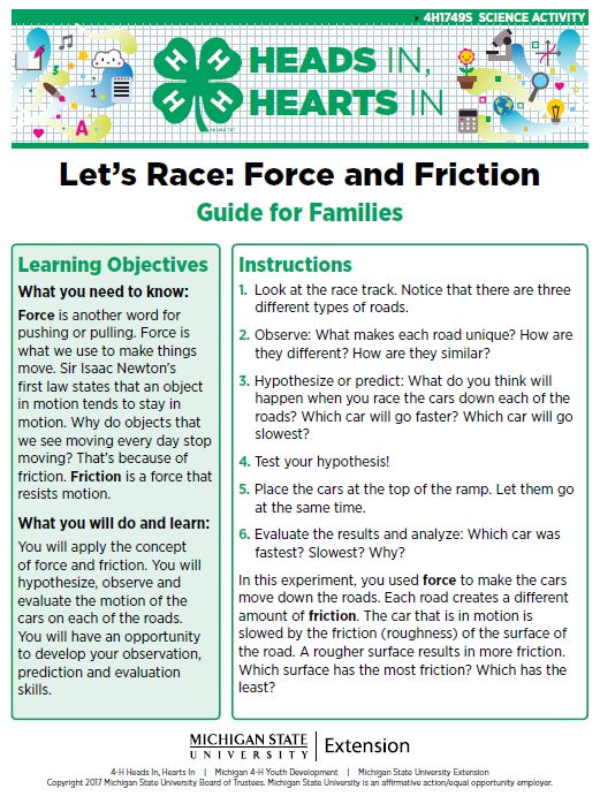 Let's Race: Force and Friction cover page.