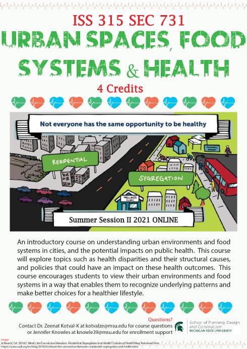Course flyer: Not everyone has the same opportunity to be healthy. Residential. Segregation.