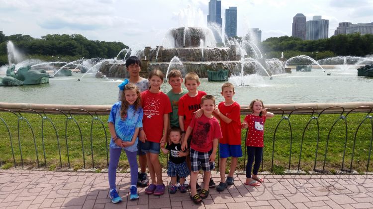 Langfeldt family with delegate Haruse, from Japan. Photo courtesy of Anna Langfeldt