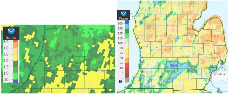 Rainfall totals map