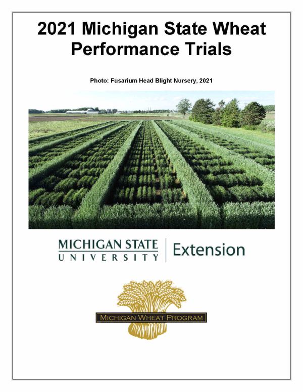 Cover of the 2021 Michigan State Wheat Performance Trials