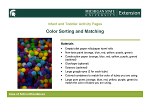 Infant and Toddler Activity Pages: Color Sorting and Matching