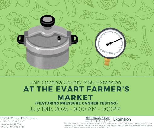 Pressure tester, assortment of vegetables, event details