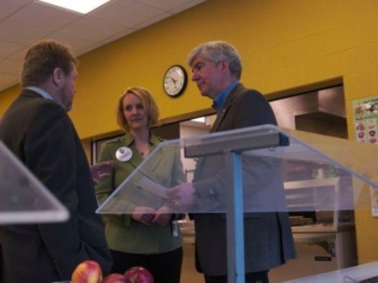 Governor Snyder visits Traverse City Area Public Schools (TCAPS). Photo courtesy of Michigan Land Use Institute.