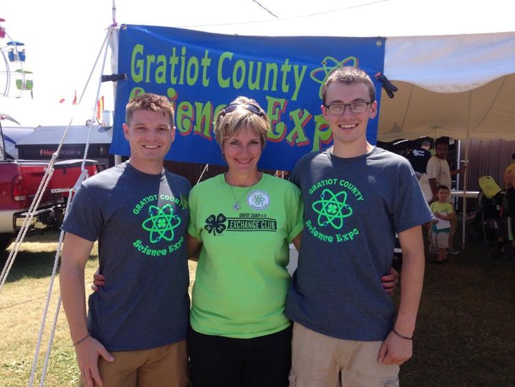 Matthew Newman (left), Patty Macha (center) and Austin Brittain (right) take a moment to celebrate a successful 2016 Gratiot County Science Expo. Photo: Matthew Newman.
