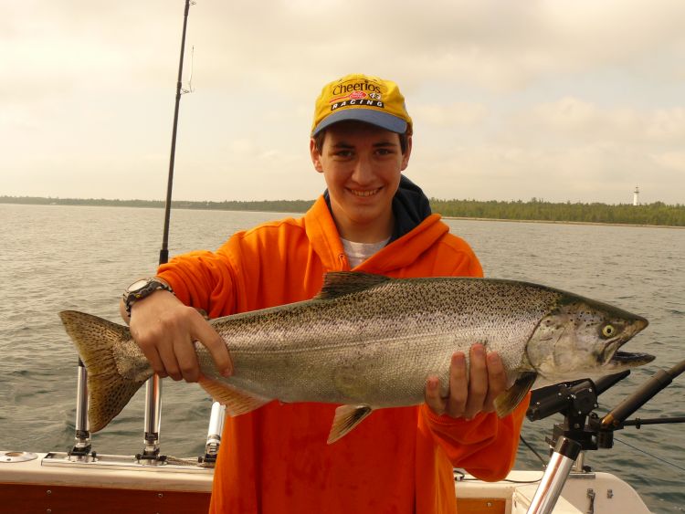 Chinook Salmon can still be caught in Lake Huron but the fishery has shifted to Wallleye in some areas and a mix of salmon and trout species in others.