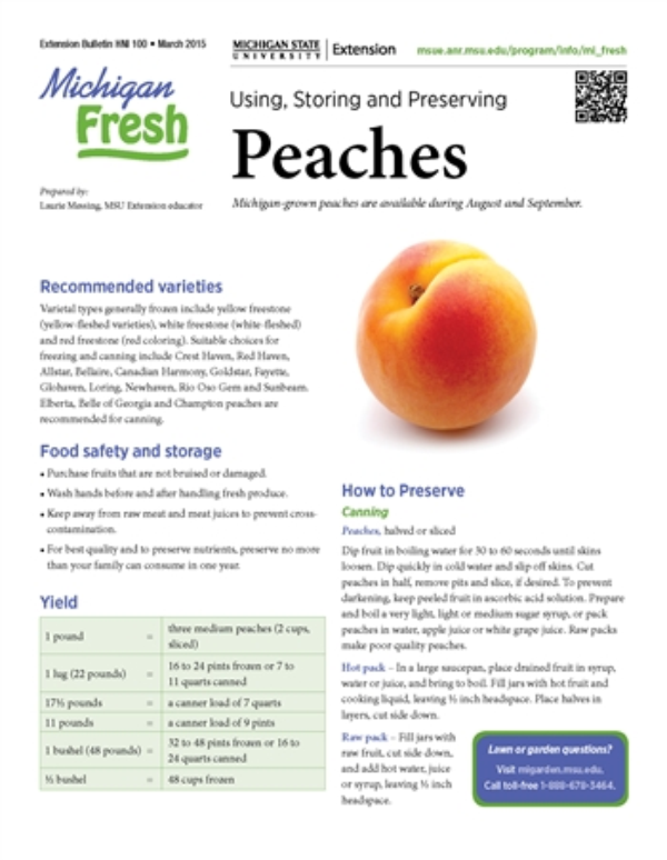 Michigan Fresh Using Storing And Preserving Peaches Hni100