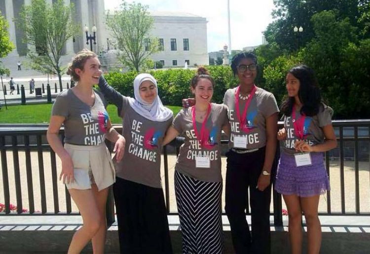 Ganna Omar (second from left) with other Girl Up members outside the U.S. Supreme Court during their day of lobbying. Photos: Ganna Omar.