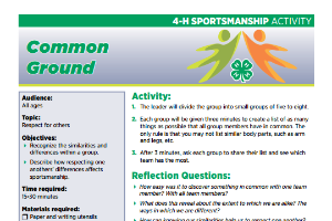 4-H Sportsmanship Activity: Common Ground