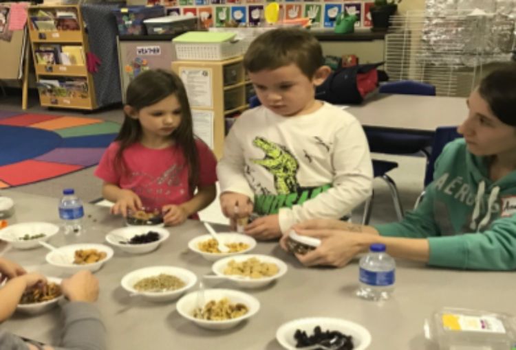 Two kids learning of nutrition