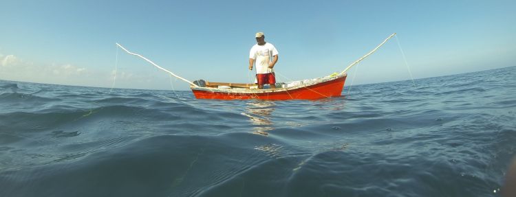 A man fishes in Mexico's Rio Lagartos