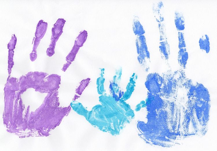 Painted hand prints