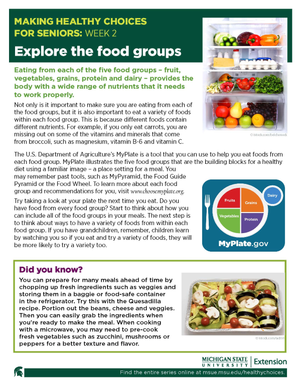 Thumbnail image of the Week 2: Explore the Food Groups newsletter