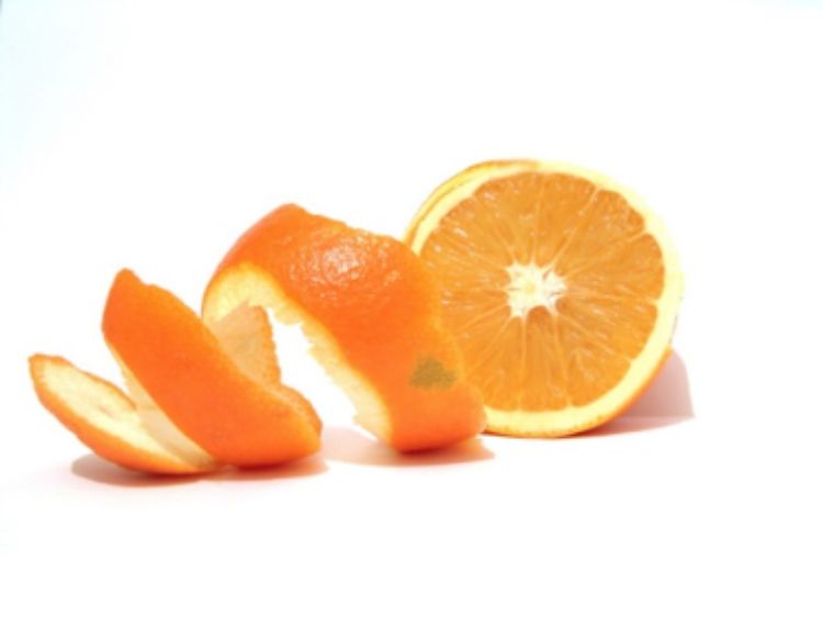 An orange being separated