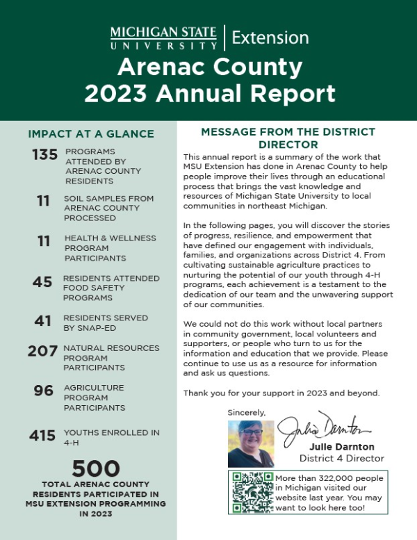 Arenac County annual report cover
