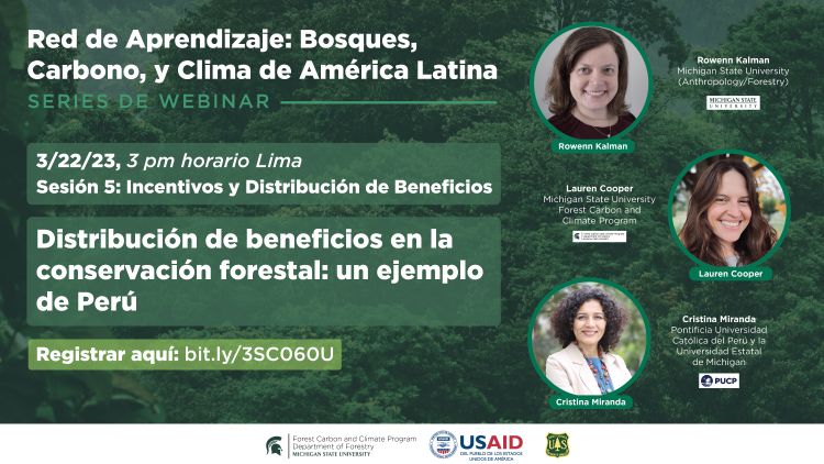 Sesión 4: 2022-23 Red de Aprendizaje: Bosques, Carbono, y Clima de América Latina flyer.