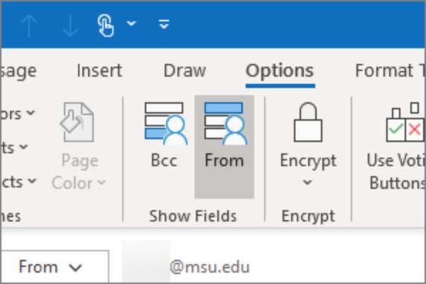 how to send an email from an alternate email address outlook