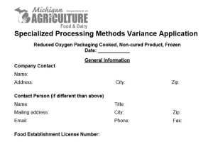 Reduced Oxygen Packaged Variance - Cooked, Non-cured Product, Frozen