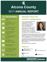 Cover of the Alcona County Annual Report 2017-18.