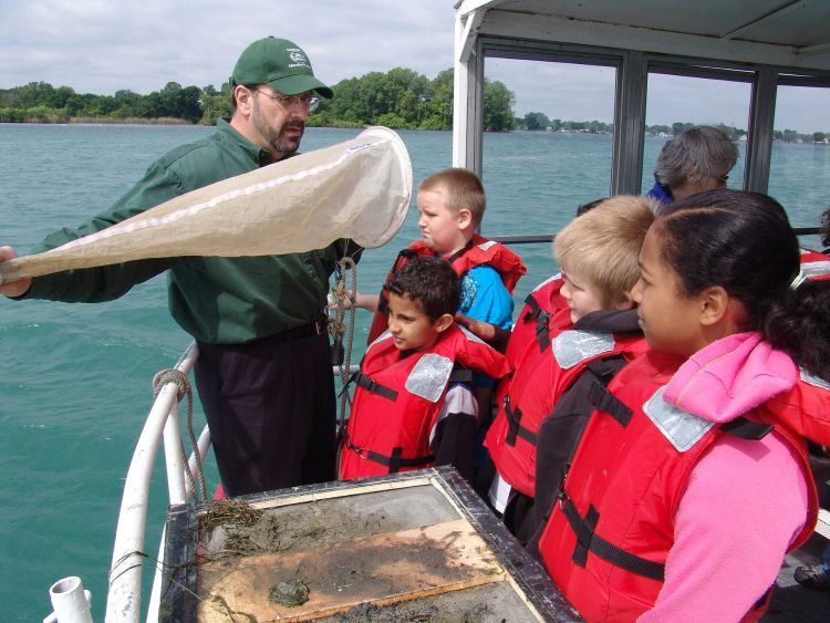 Steve Stewart has taught Great Lakes literacy lessons to thousands of schoolchildren over the years. Photo: Michigan Sea Grant