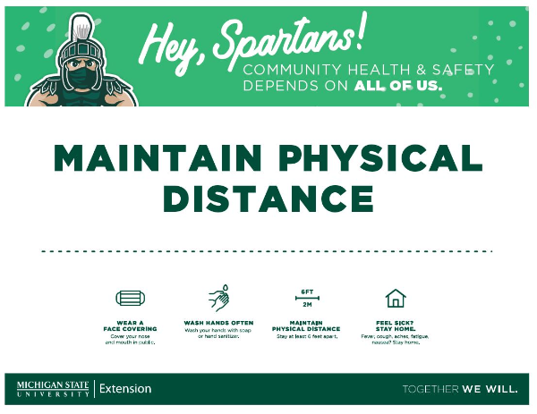 Thumbnail of physical distance sign.