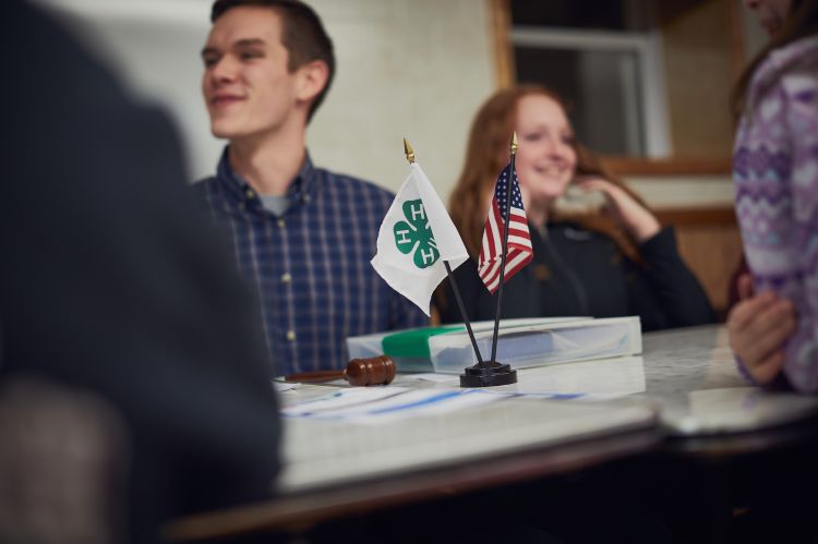 4-H flag and American flag