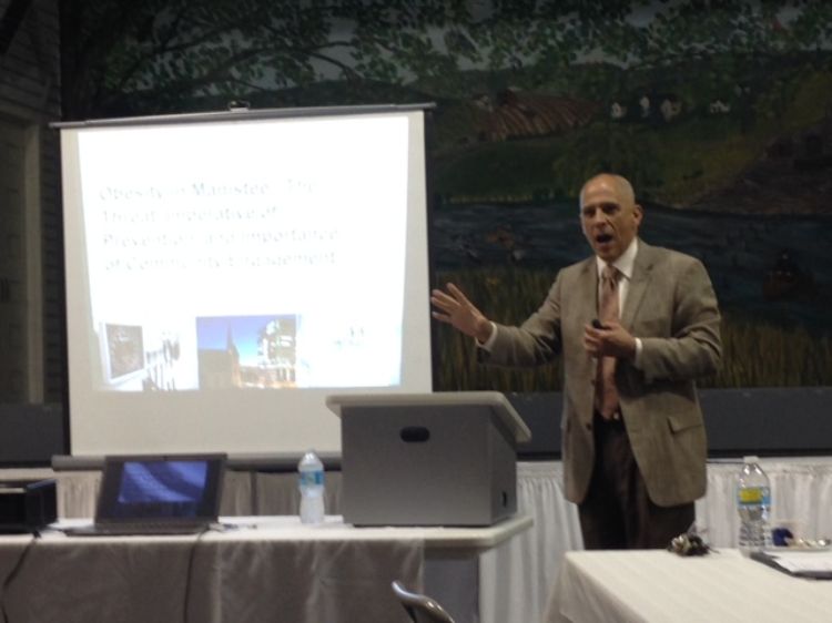 Dr. Dean Sienko delivered the keynote address at the Manistee County Health and Wellness Summit on August 13. Photo credit: Sarah Eichberger | MSU Extension