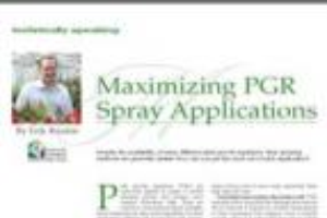 Maximizing PGR spray applications