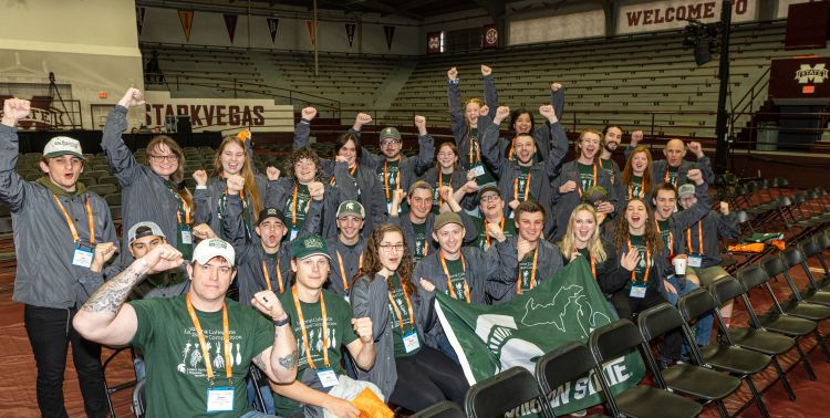 2023 MSU Student Horticulture Association team at the opening ceremonies of the NALP competition.
