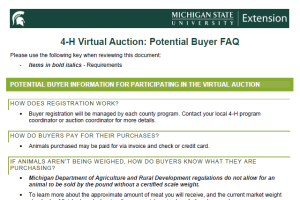 4-H Virtual Auction: Potential Buyer FAQ