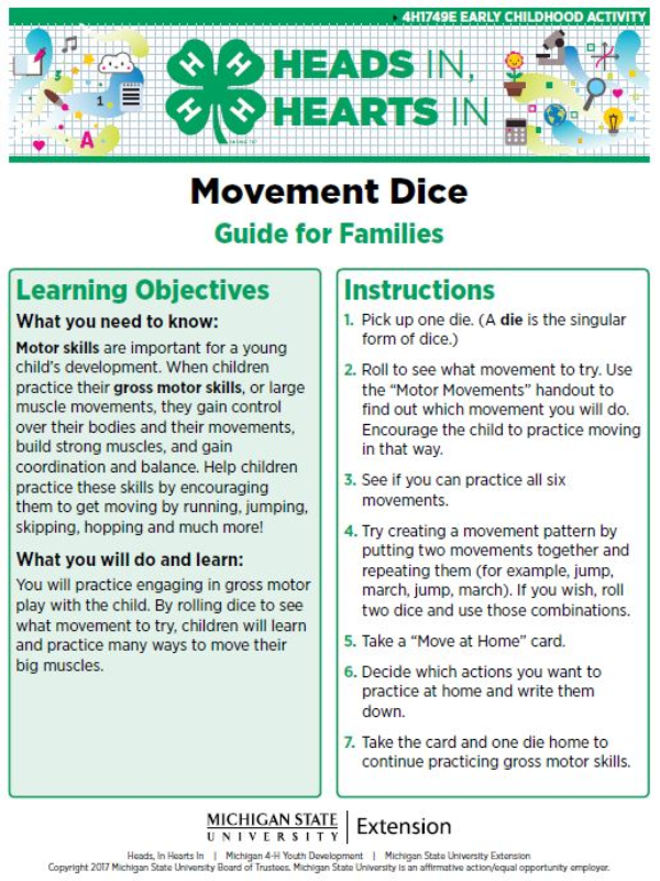 Movement Dice cover page.
